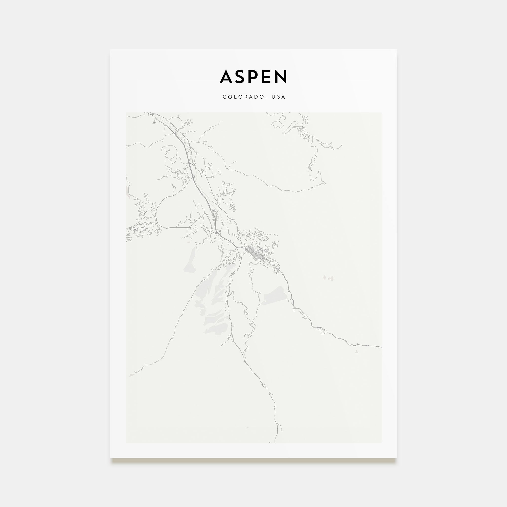 Aspen Map Portrait Poster