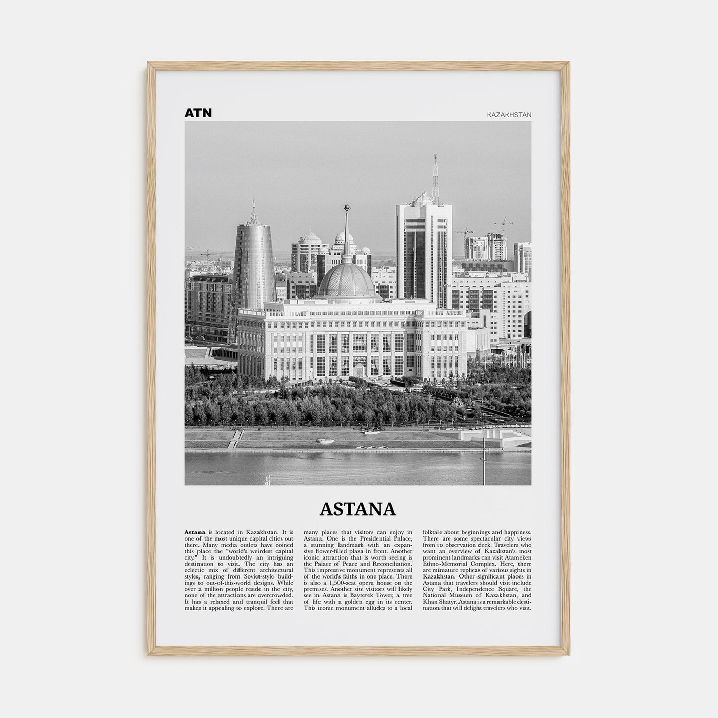 Astana Travel B&W Poster