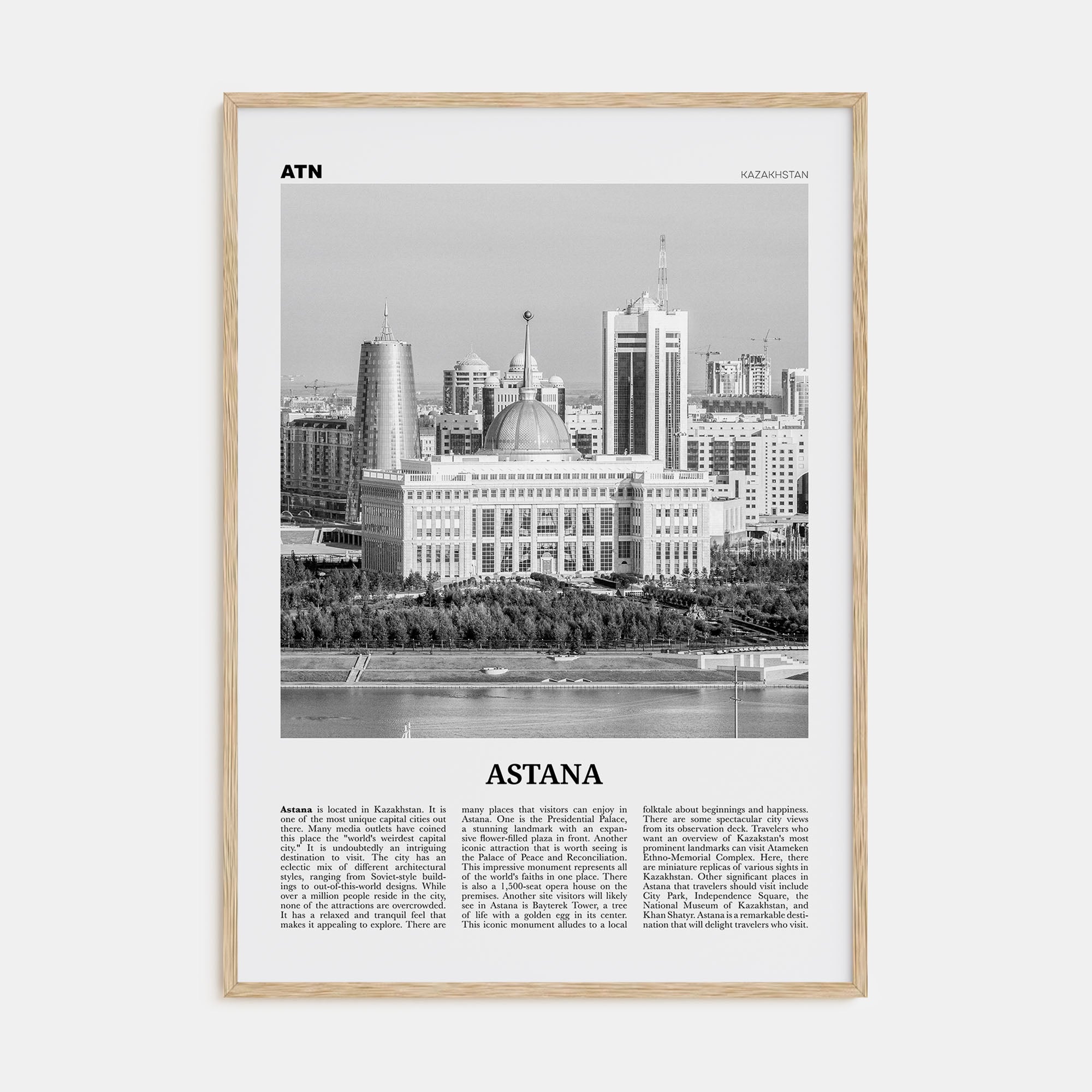 Astana Travel B&W Poster