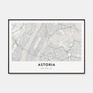 Astoria, New York Map Landscape Poster