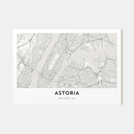 Astoria, New York Map Landscape Poster