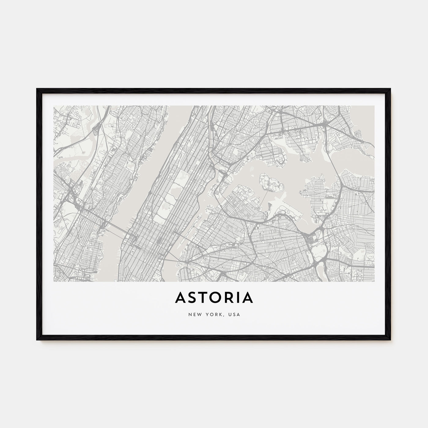 Astoria, New York Map Landscape Poster