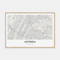 Astoria, New York Map Landscape Poster
