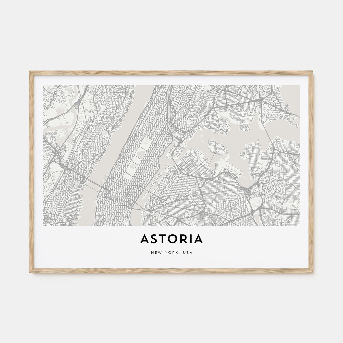 Astoria, New York Map Landscape Poster
