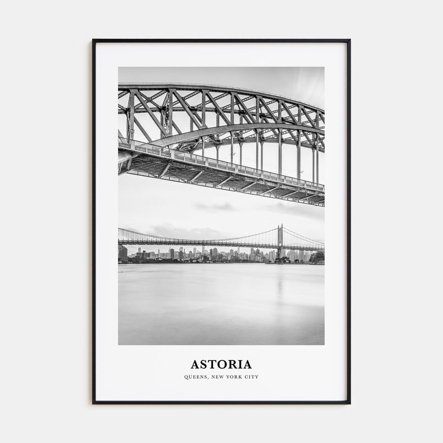 Astoria, New York Portrait B&W Poster