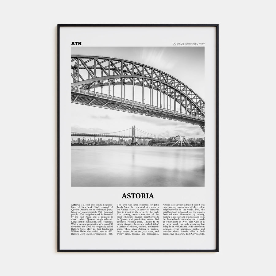 Astoria, New York Travel B&W Poster