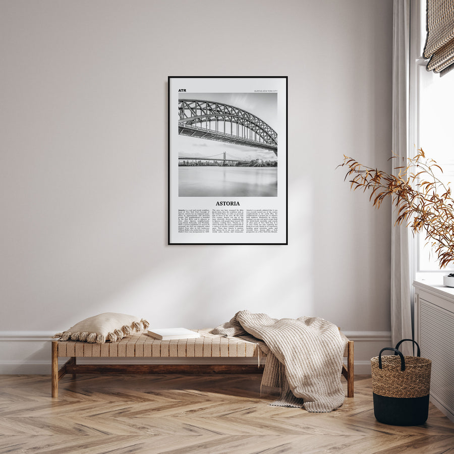 Astoria, New York Travel B&W Poster