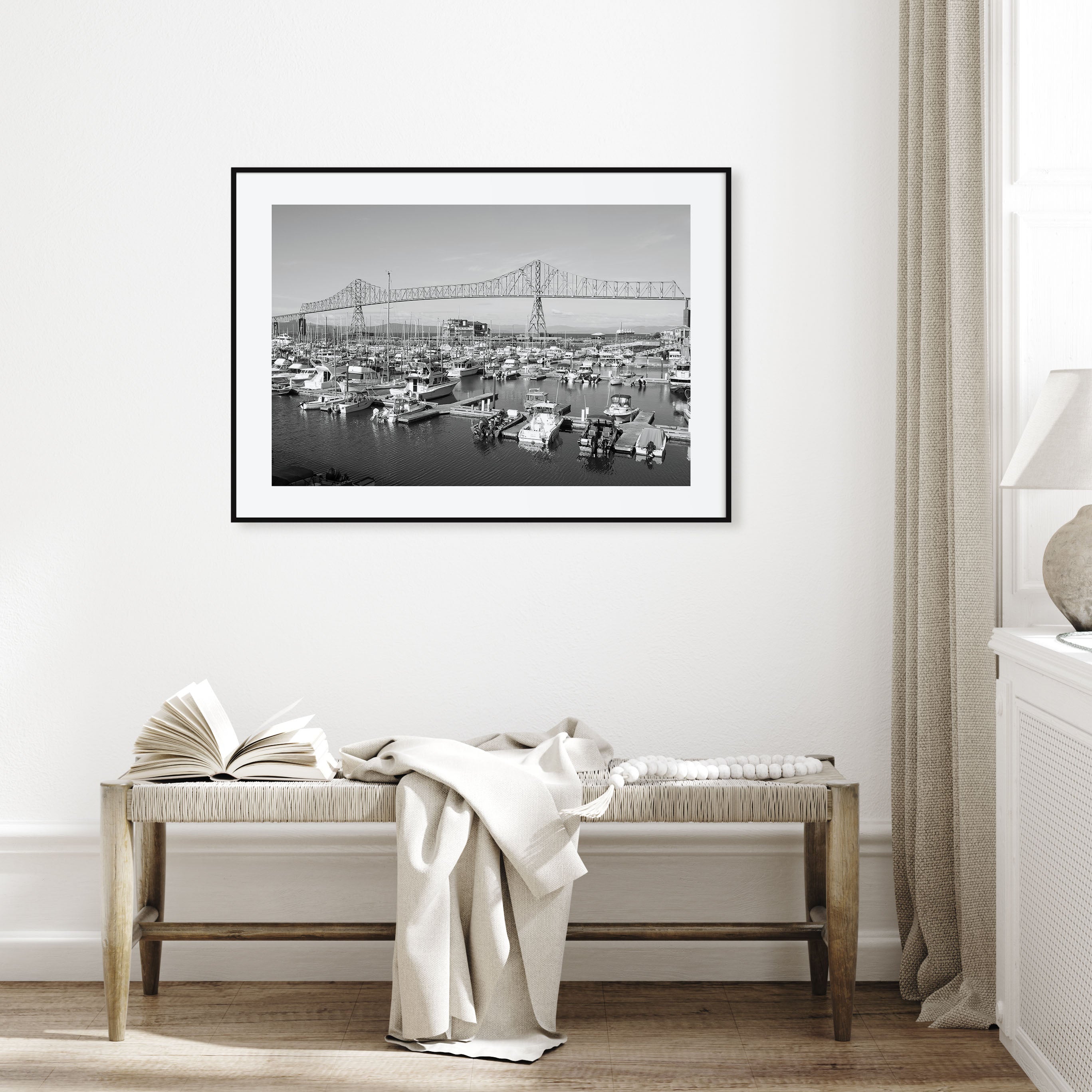 Astoria, Oregon Landscape B&W Poster