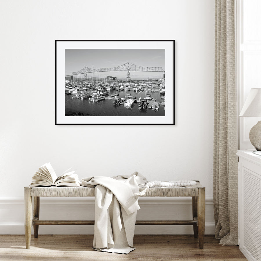 Astoria, Oregon Landscape B&W Poster