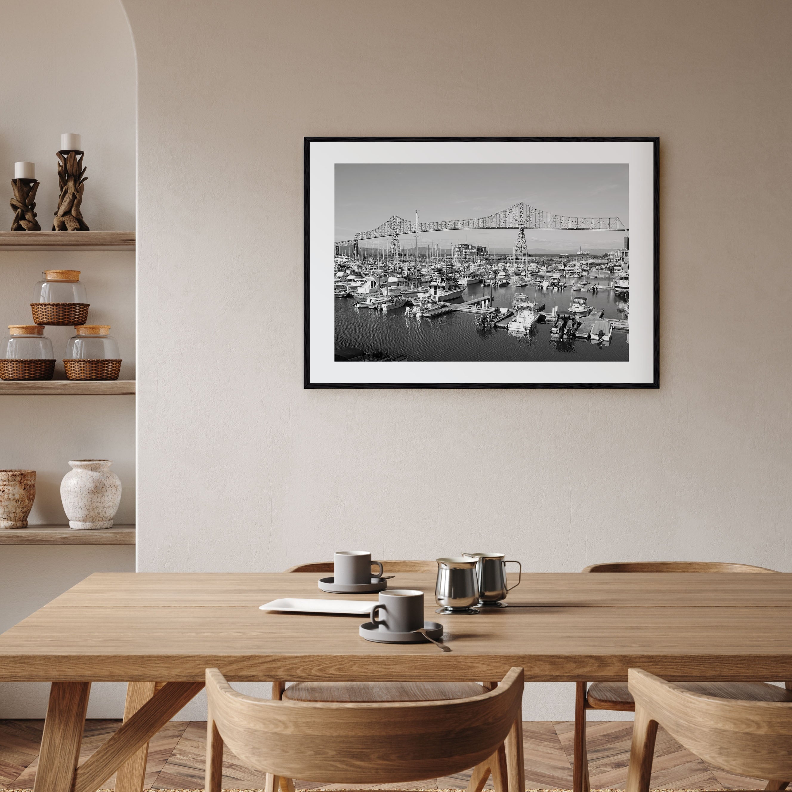 Astoria, Oregon Landscape B&W Poster
