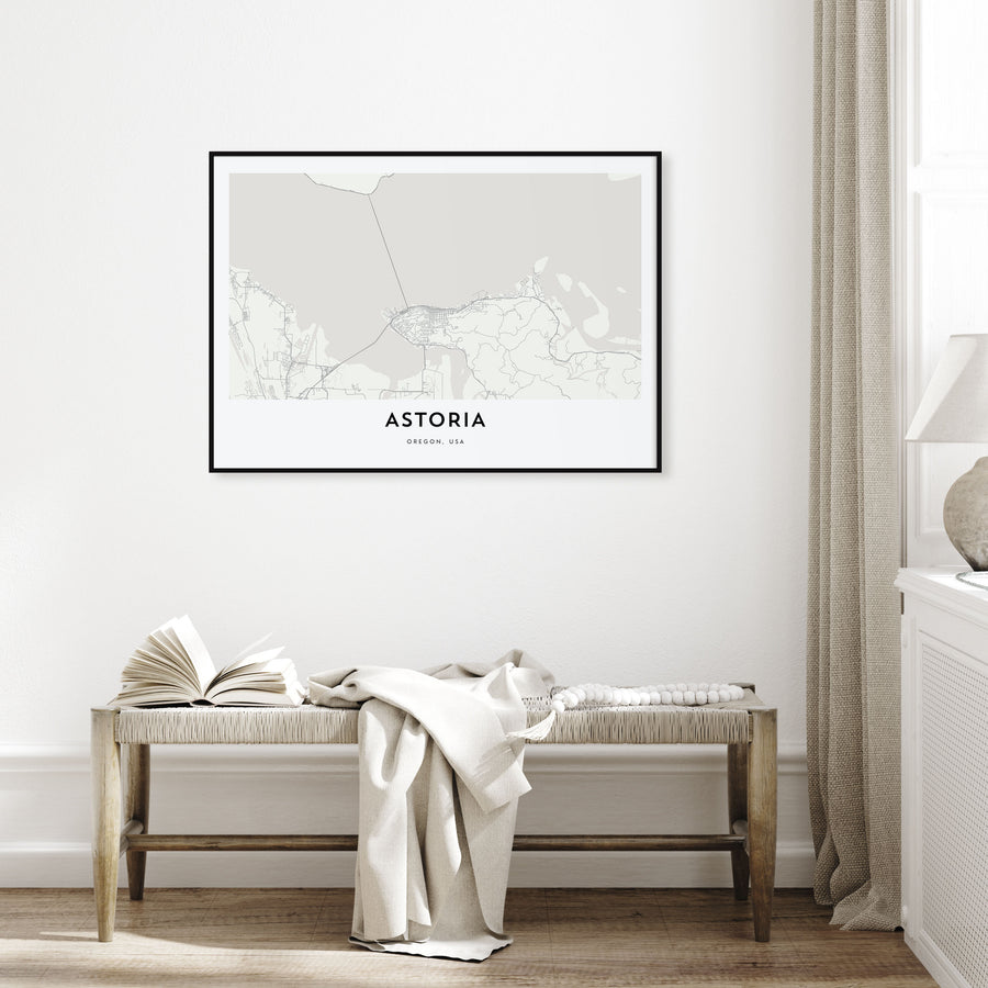 Astoria, Oregon Map Landscape Poster