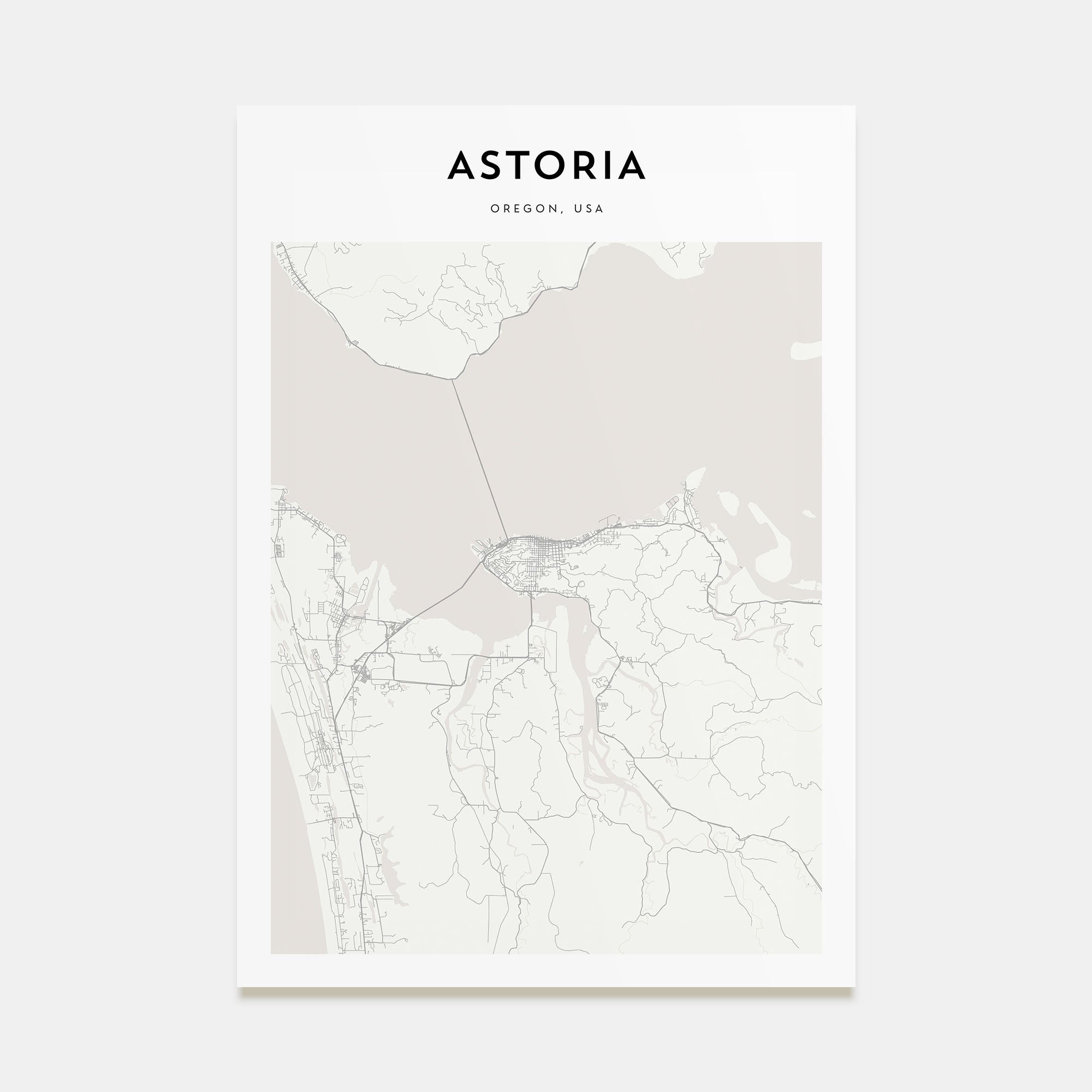Astoria, Oregon Map Portrait Poster