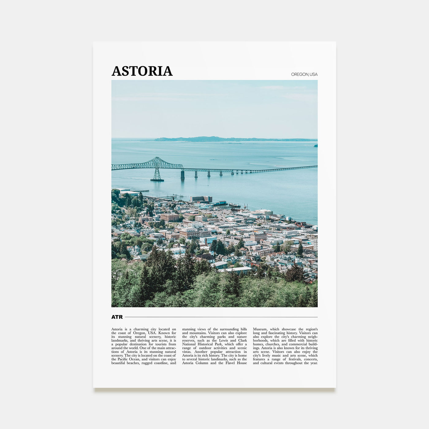 Astoria, Oregon Travel Color Poster