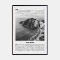 Asturias Travel B&W Poster