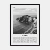 Asturias Travel B&W Poster