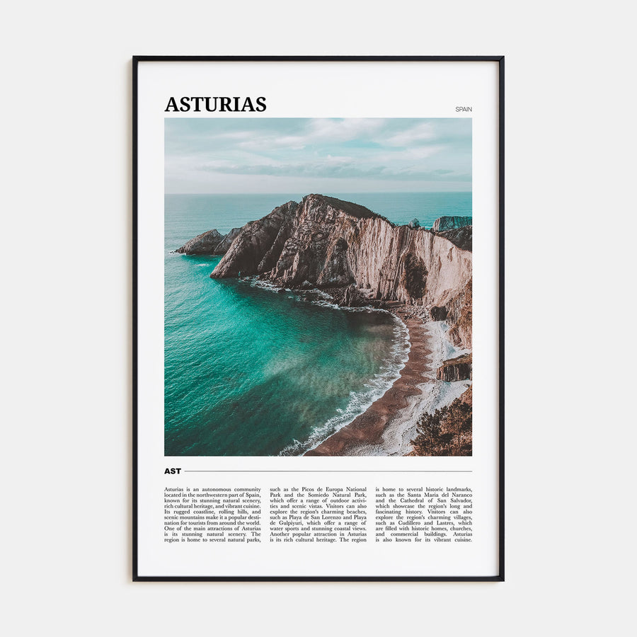 Asturias Travel Color Poster