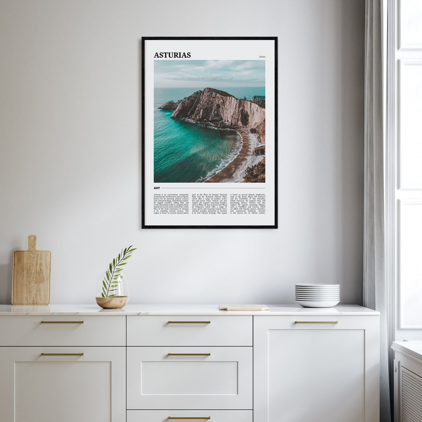 Asturias Travel Color Poster