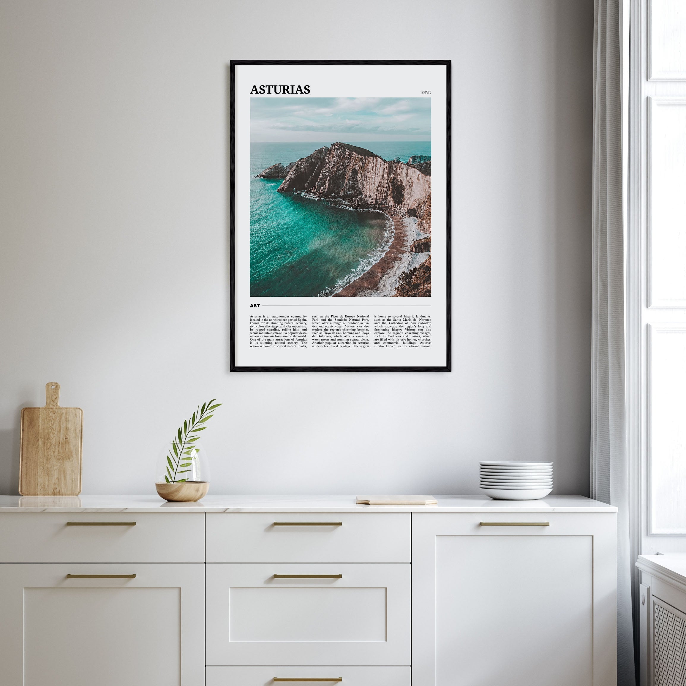 Asturias Travel Color Poster