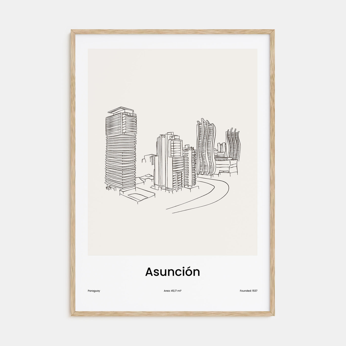 Asunción Drawn Poster
