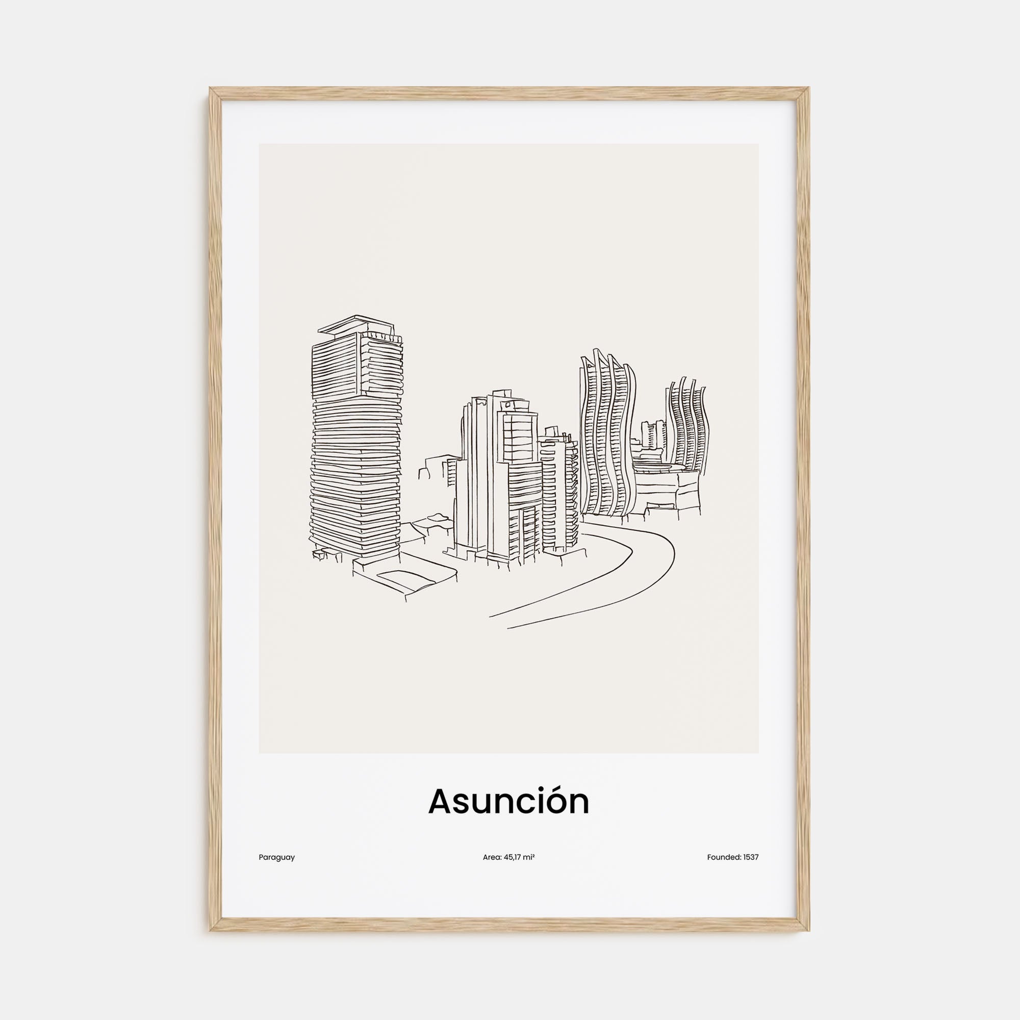 Asunción Drawn Poster