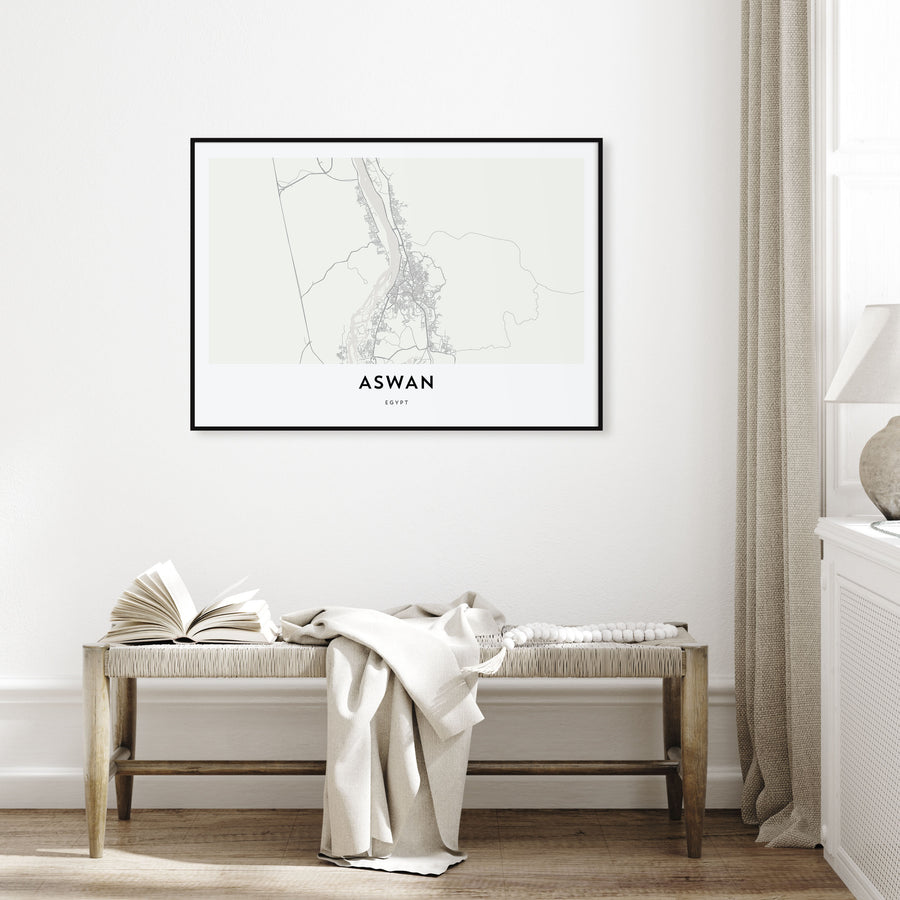 Aswan Map Landscape Poster