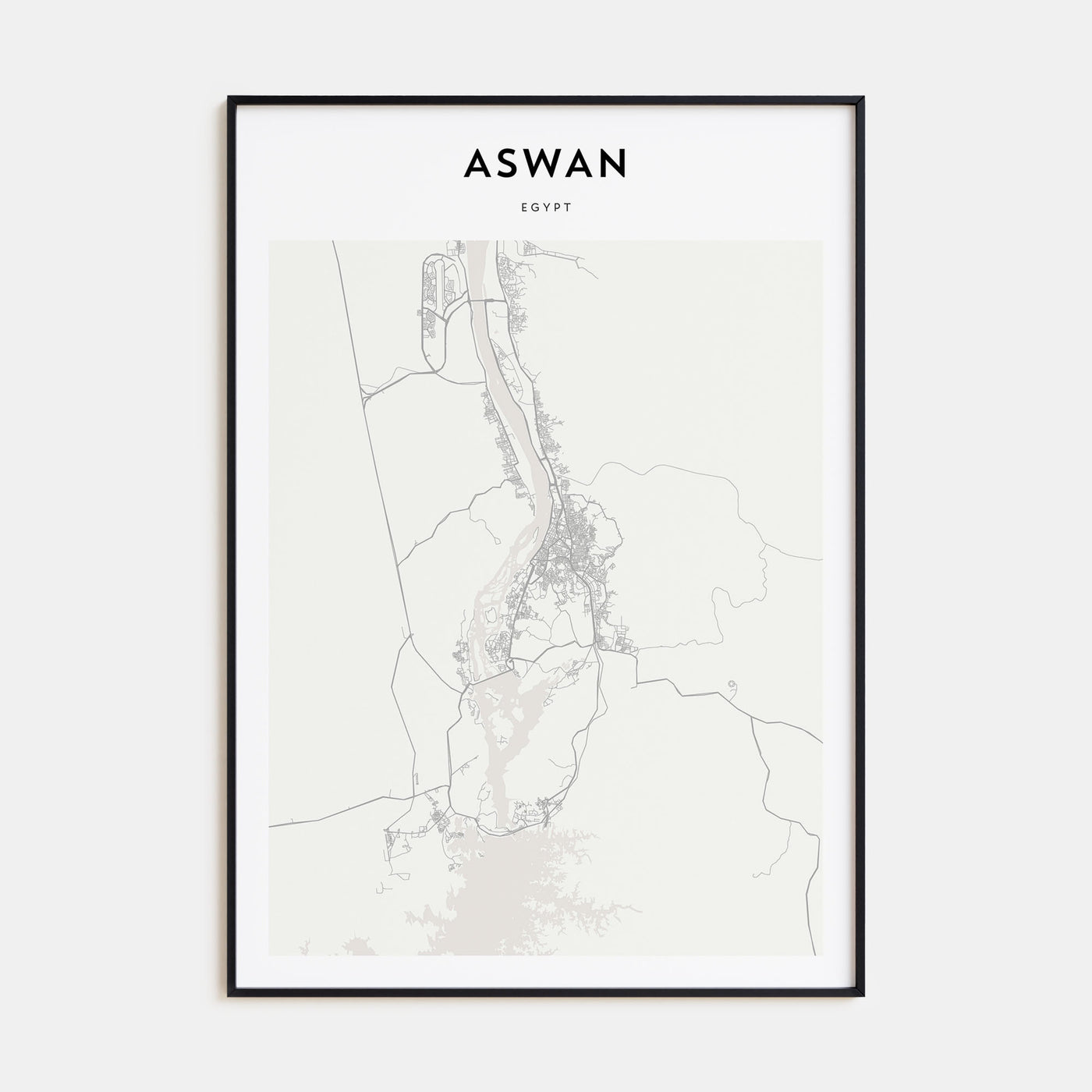 Aswan Map Portrait Poster
