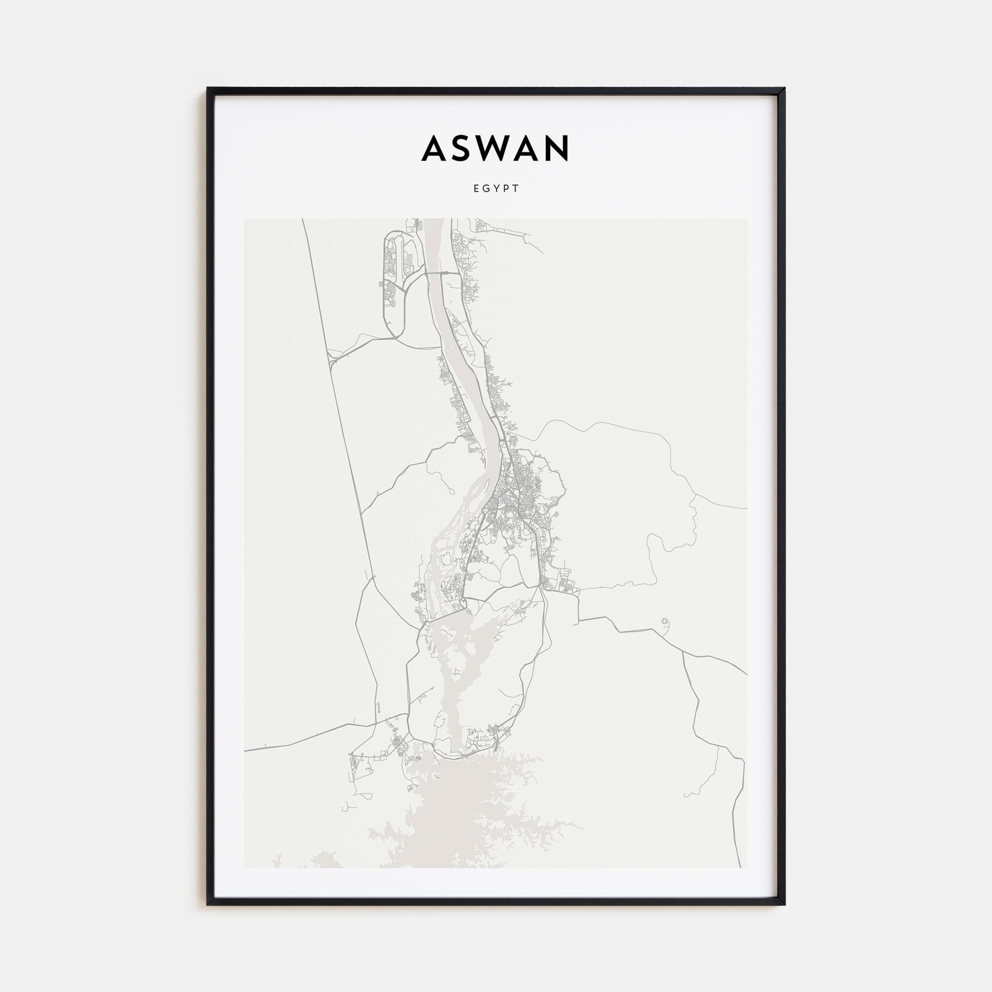 Aswan Map Portrait Poster