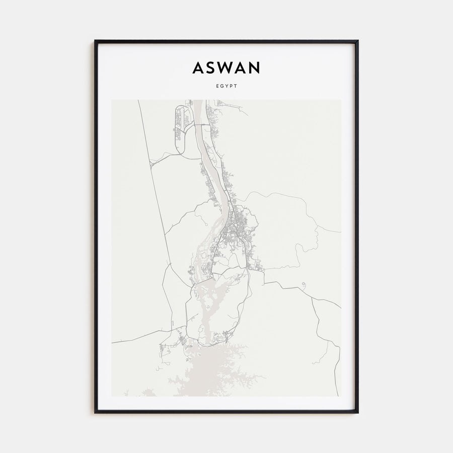 Aswan Map Portrait Poster