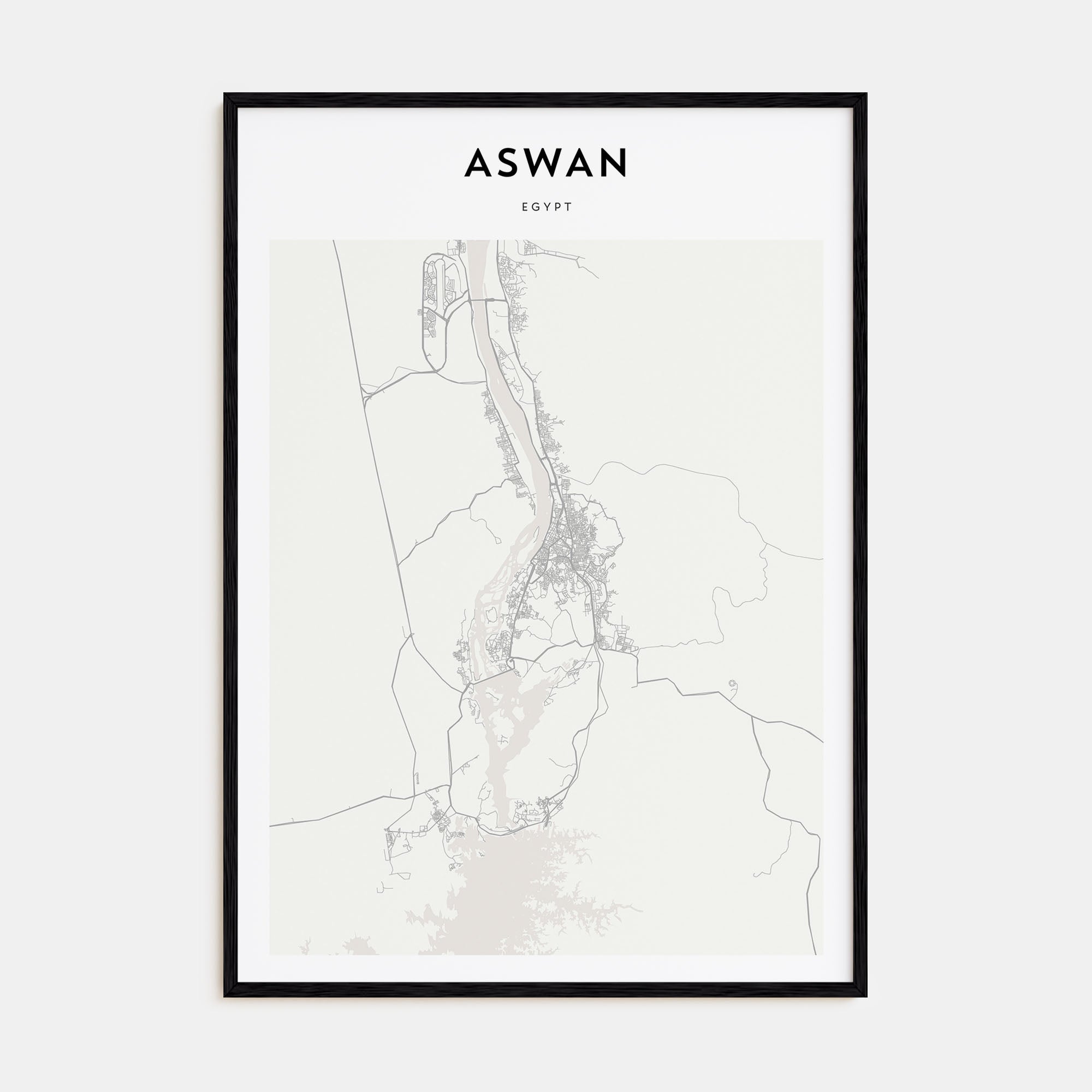 Aswan Map Portrait Poster