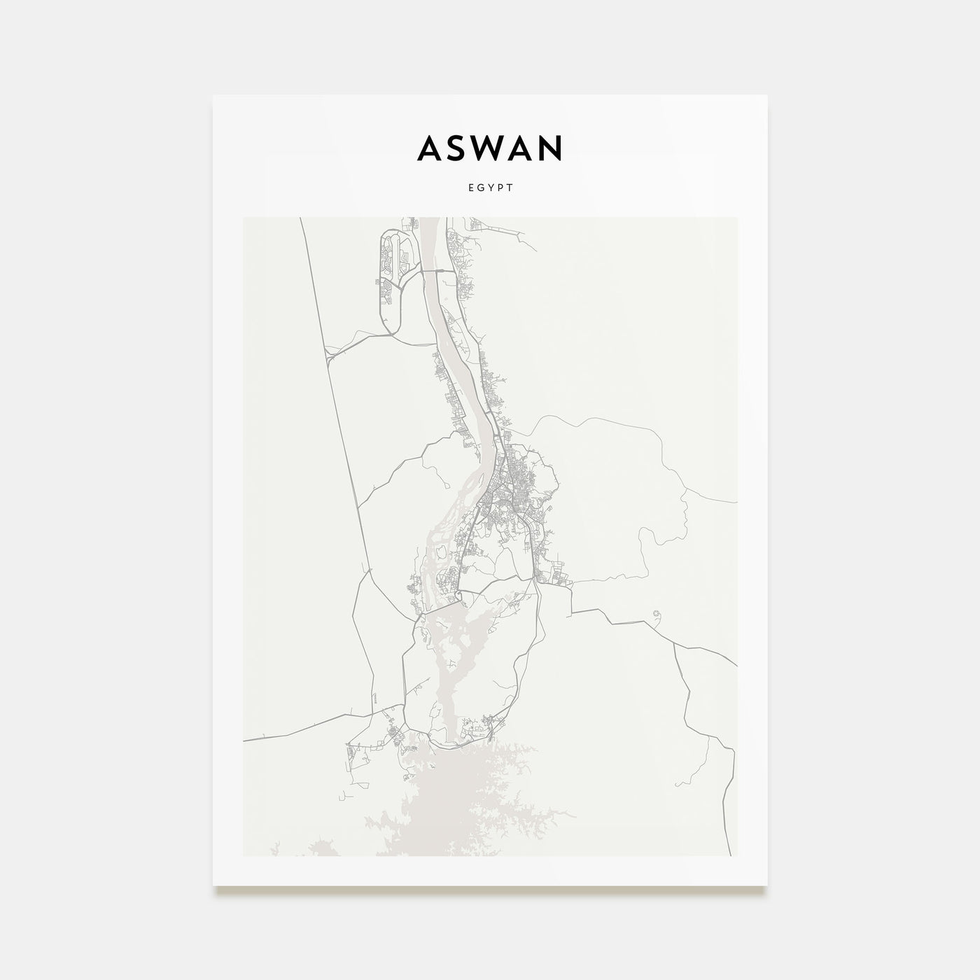 Aswan Map Portrait Poster