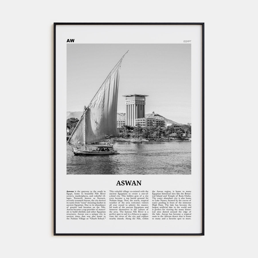 Aswan Travel B&W Poster