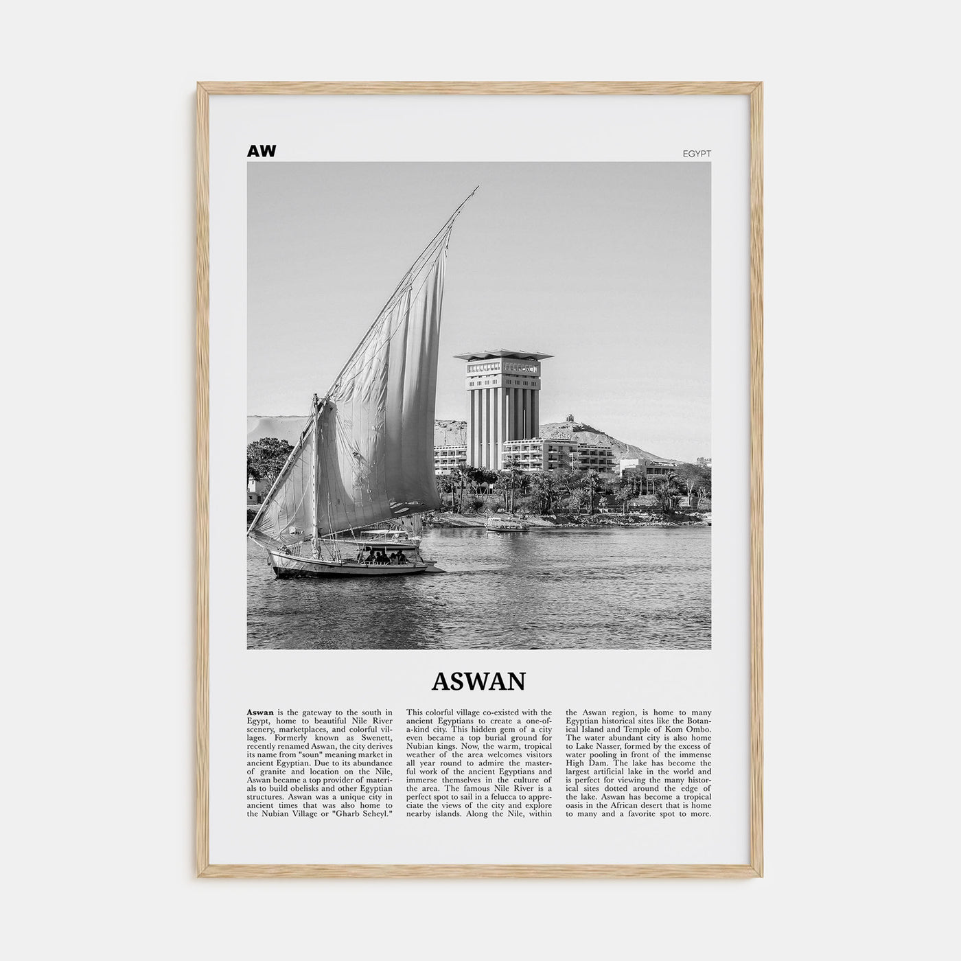 Aswan Travel B&W Poster