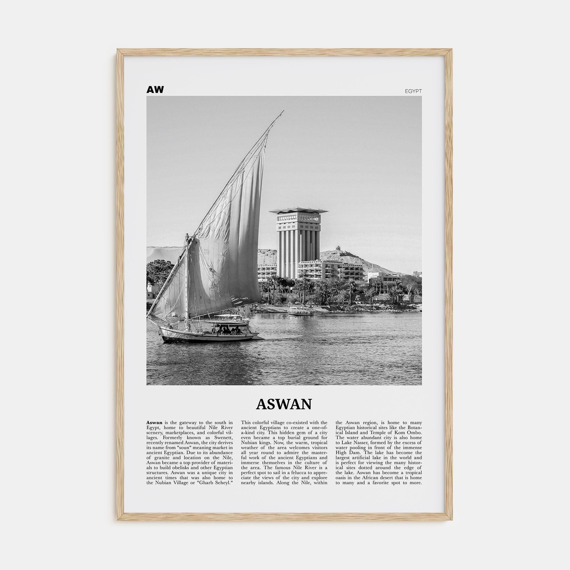 Aswan Travel B&W Poster