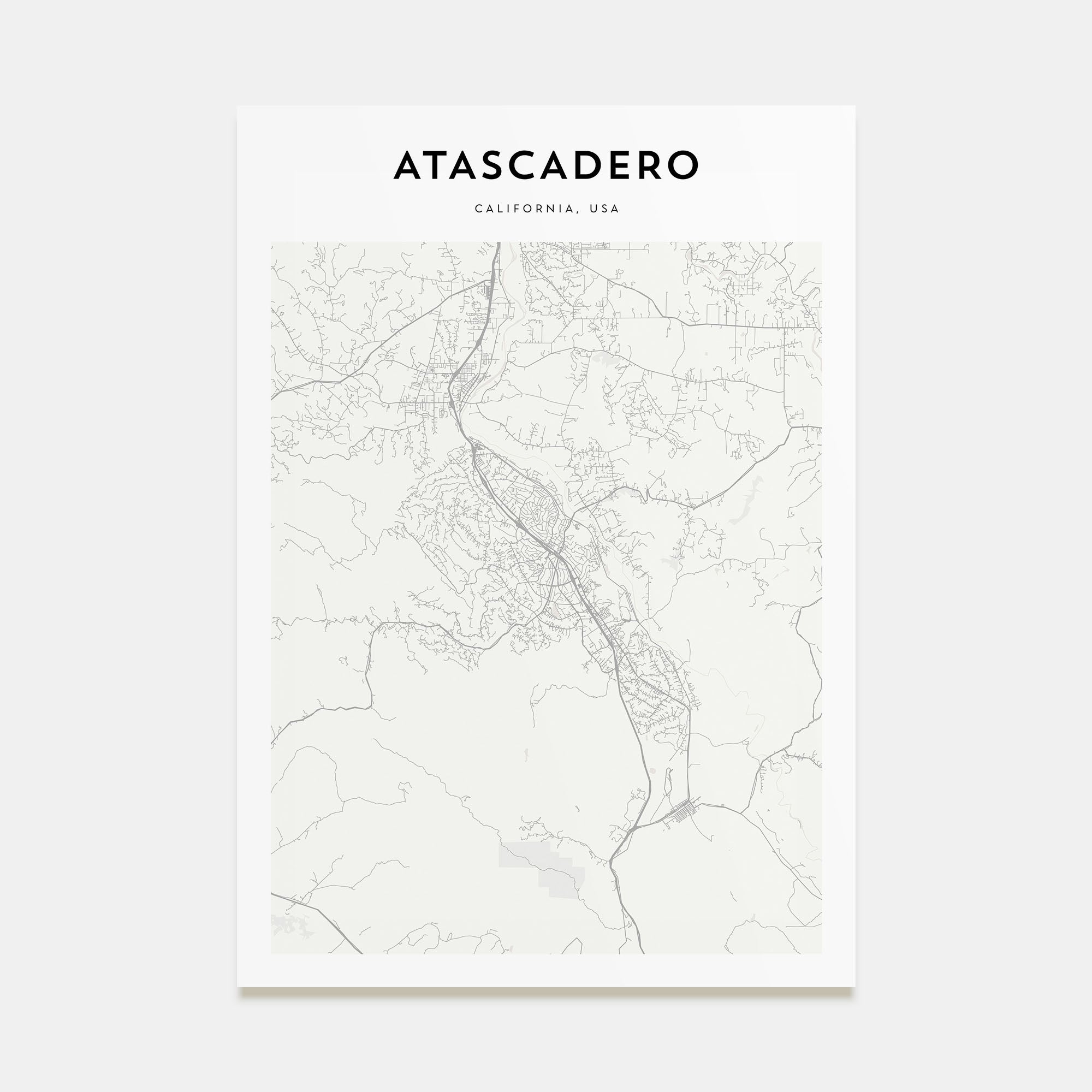 Atascadero Map Portrait Poster