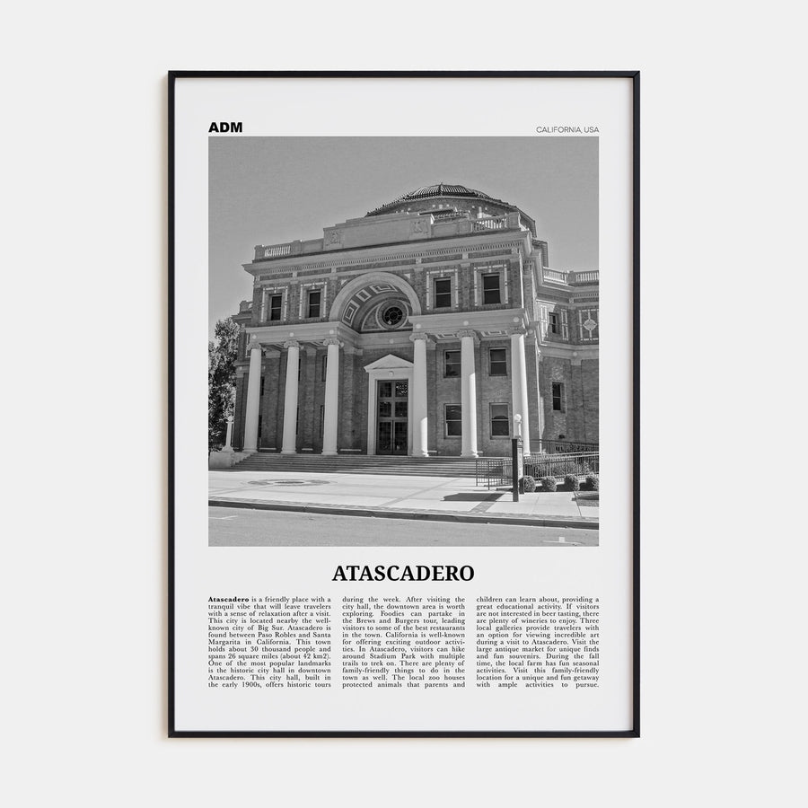 Atascadero Travel B&W Poster