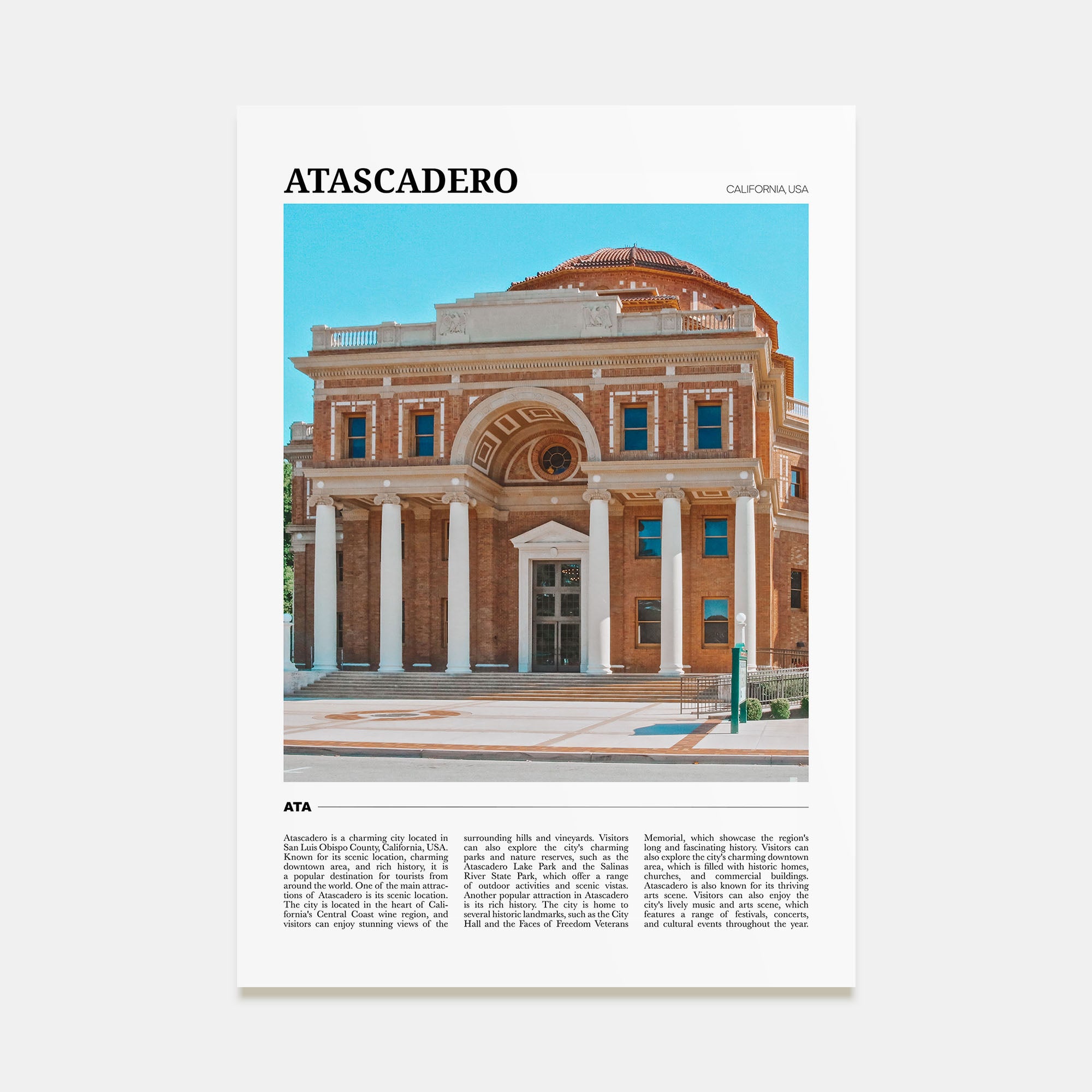 Atascadero Travel Color Poster