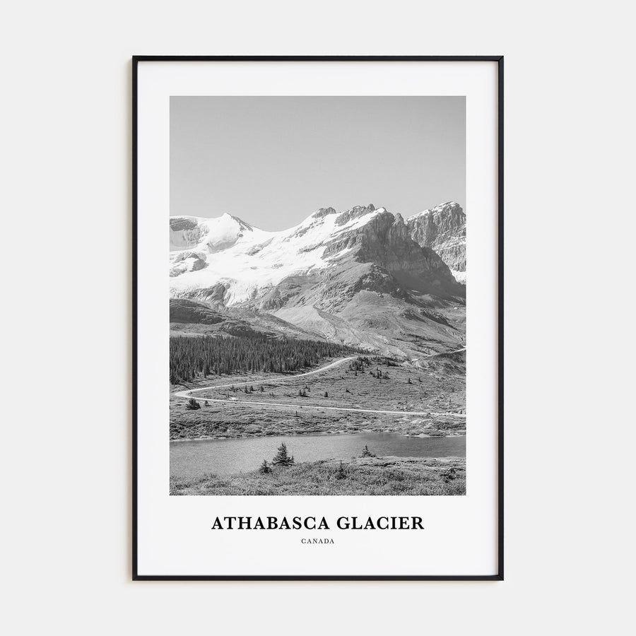 Athabasca Glacier Portrait B&W Poster