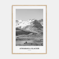 Athabasca Glacier Portrait B&W Poster