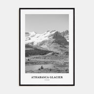 Athabasca Glacier Portrait B&W Poster