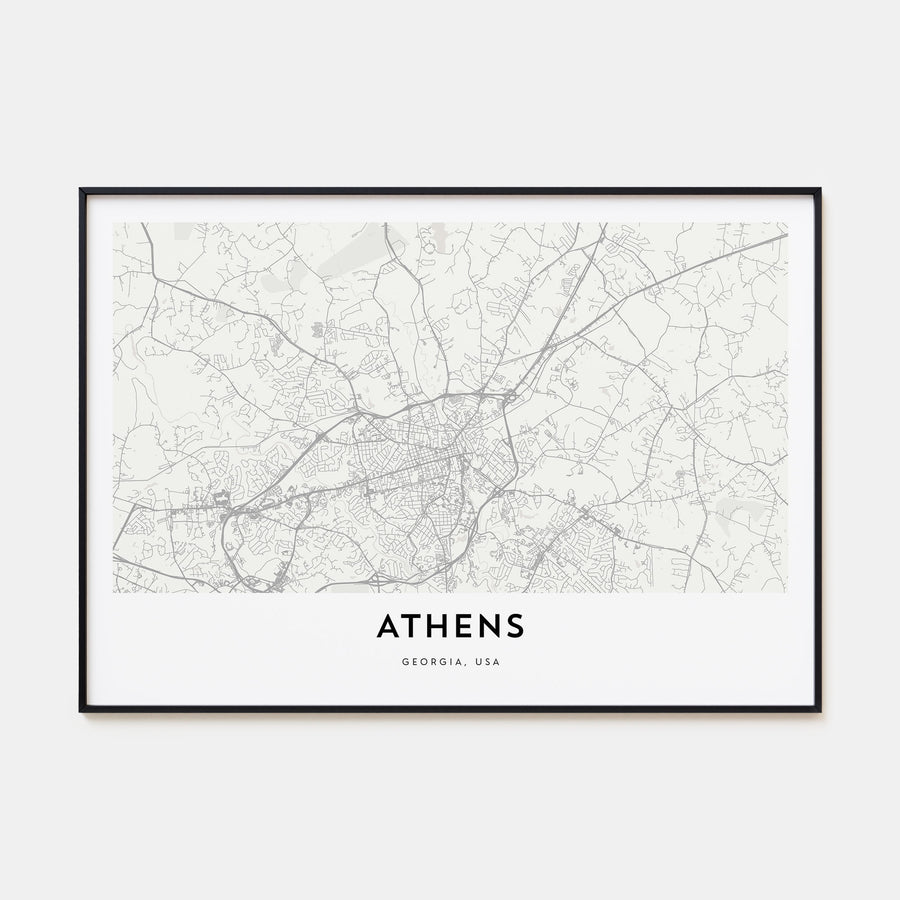 Athens, Georgia Map Landscape Poster