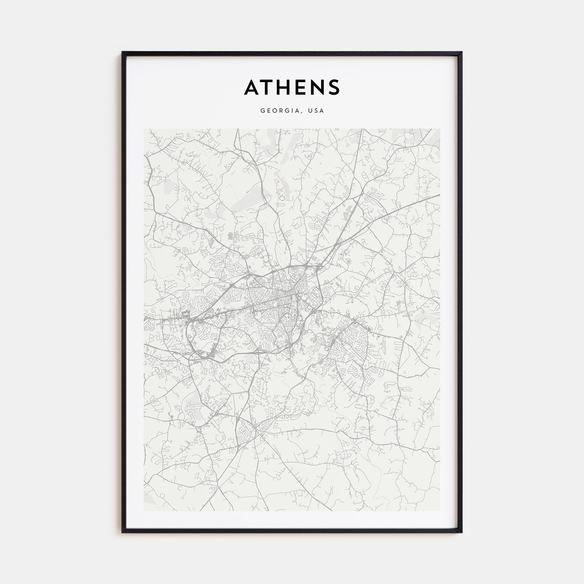 Athens, Georgia Map Portrait Poster