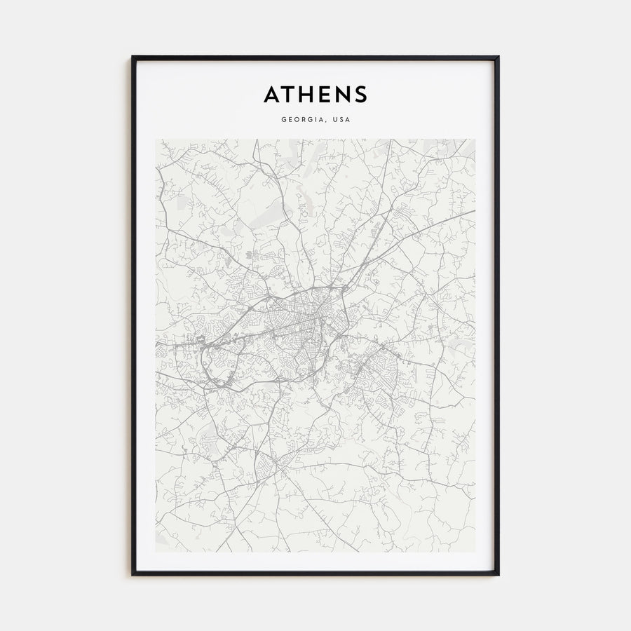 Athens, Georgia Map Portrait Poster