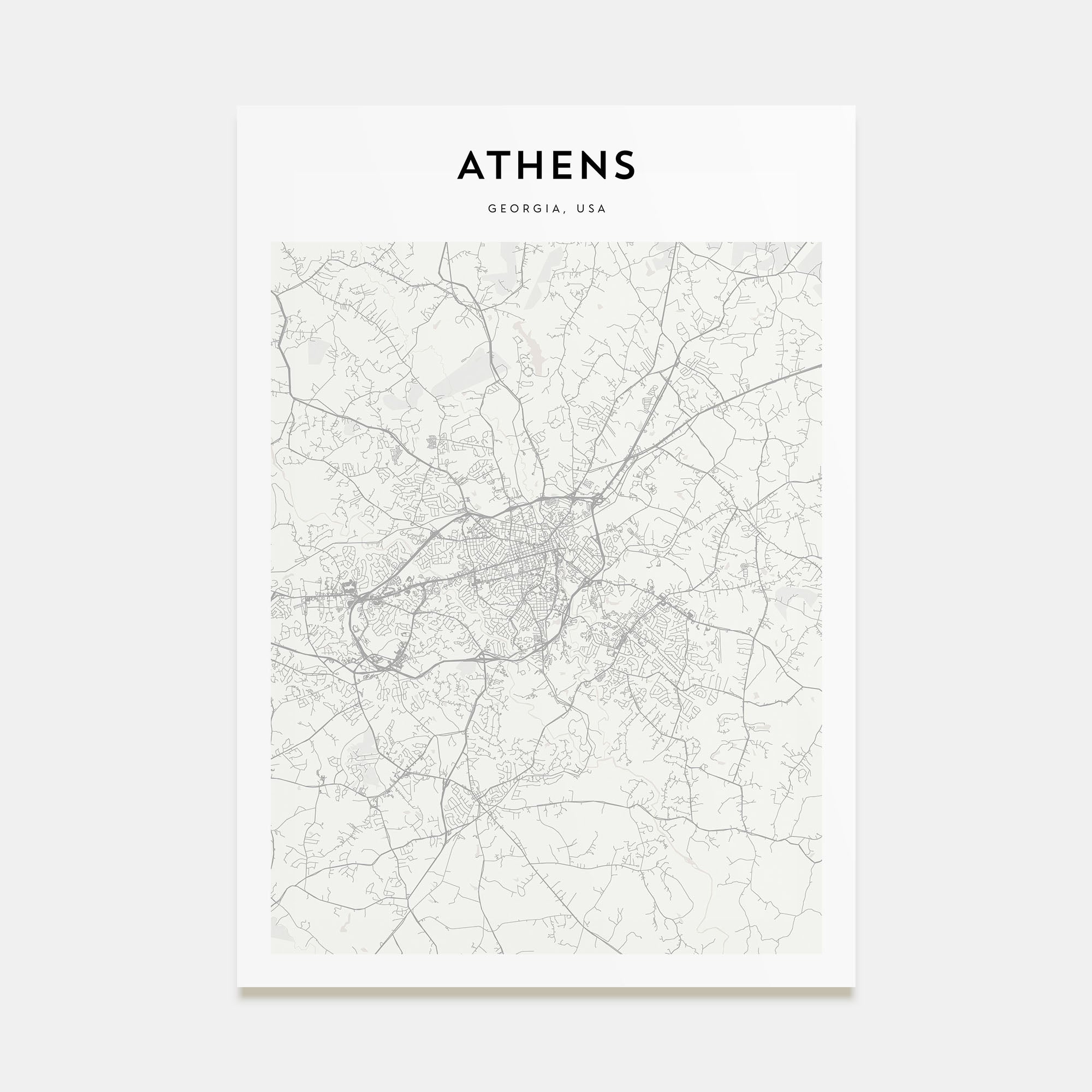 Athens, Georgia Map Portrait Poster