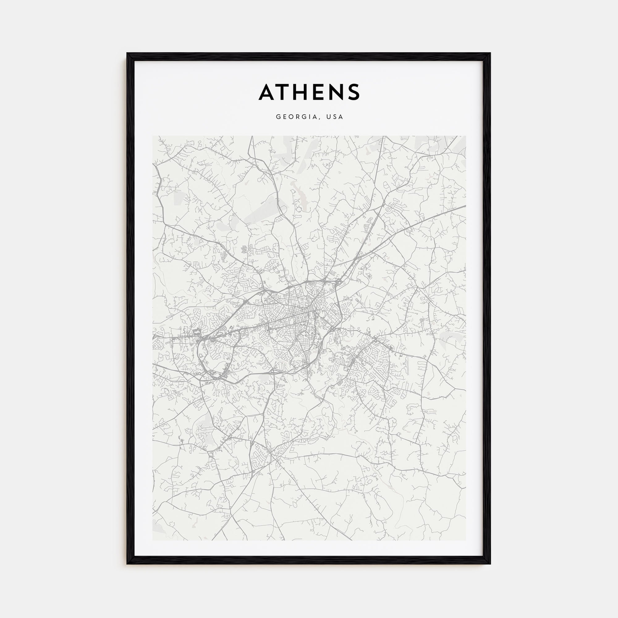 Athens, Georgia Map Portrait Poster