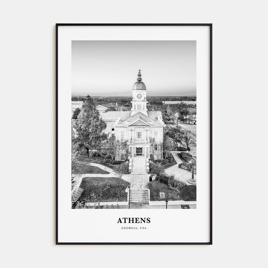 Athens, Georgia Portrait B&W Poster