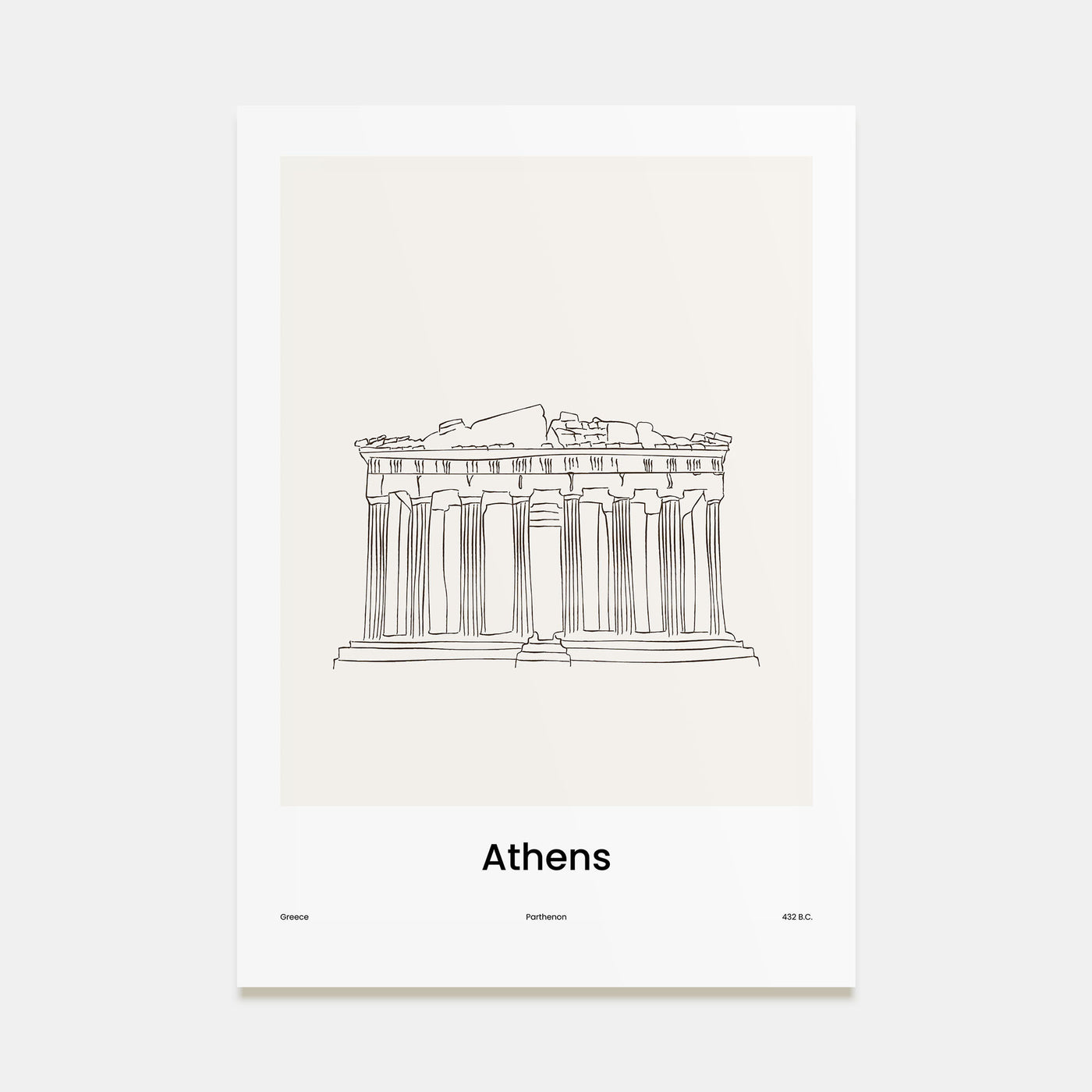 Athens, Greece Drawn No 2 Poster