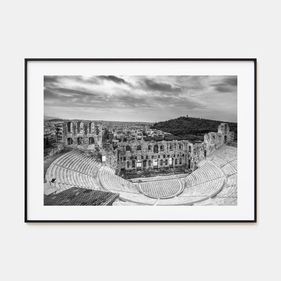 Athens, Greece Landscape B&W Poster