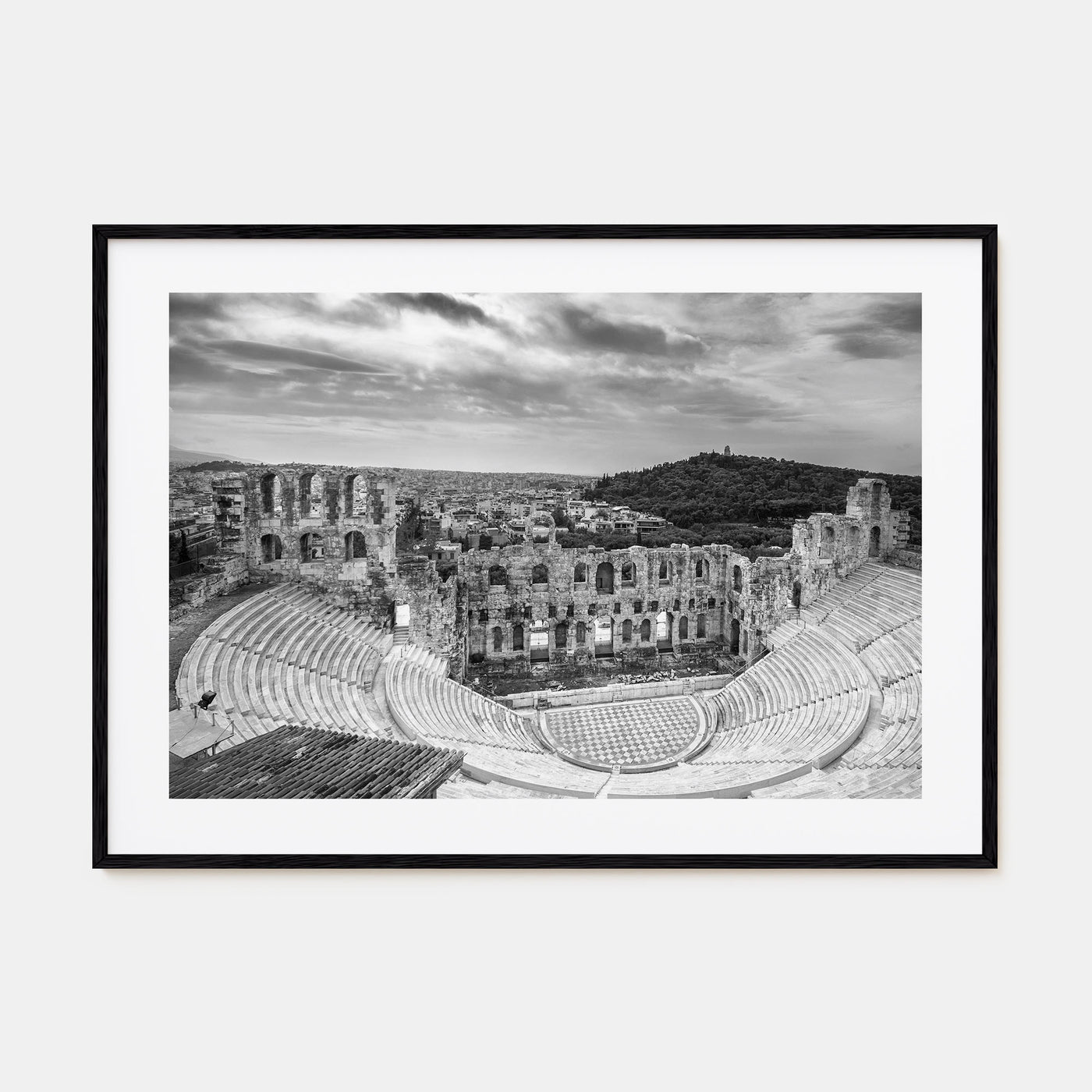 Athens, Greece Landscape B&W Poster