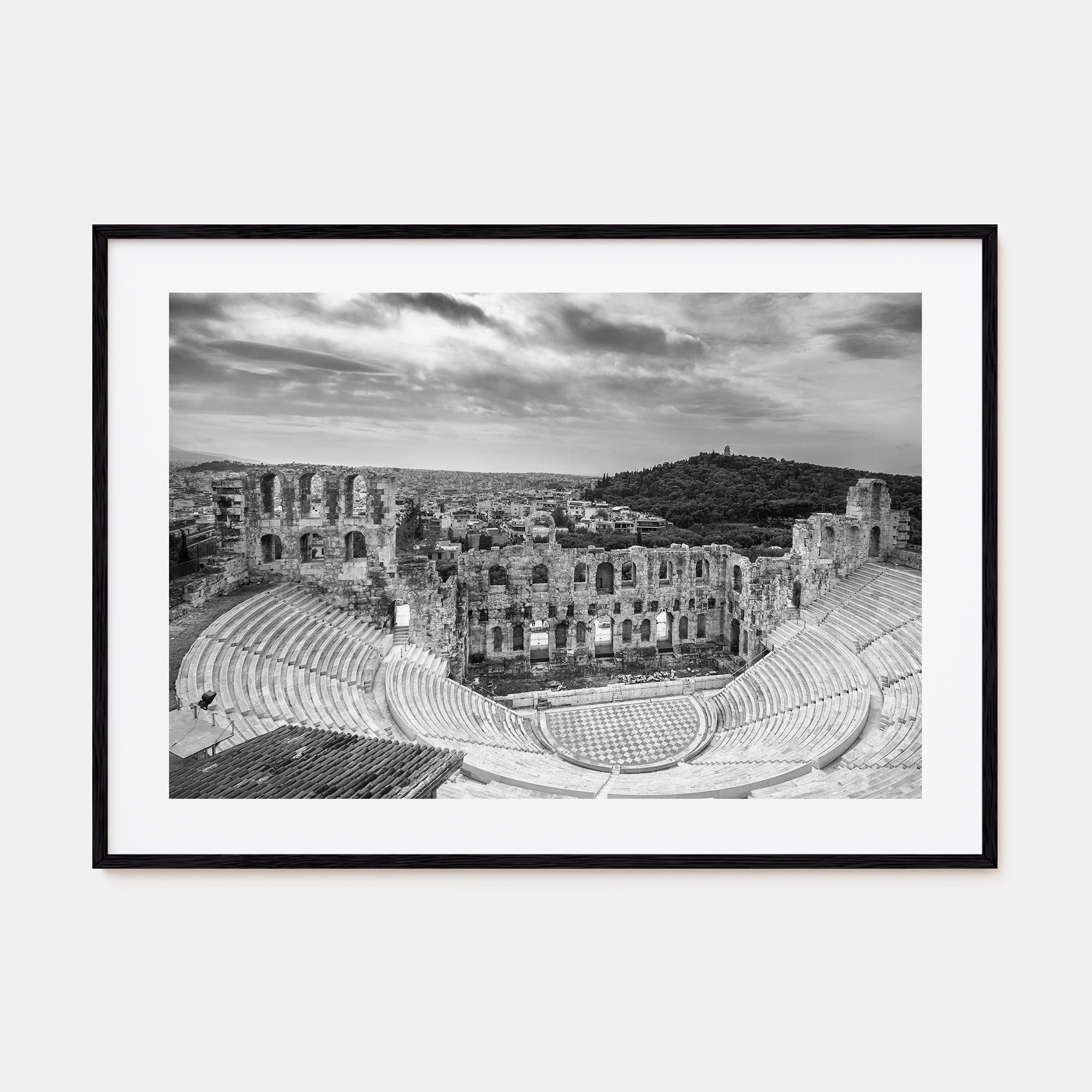 Athens, Greece Landscape B&W Poster