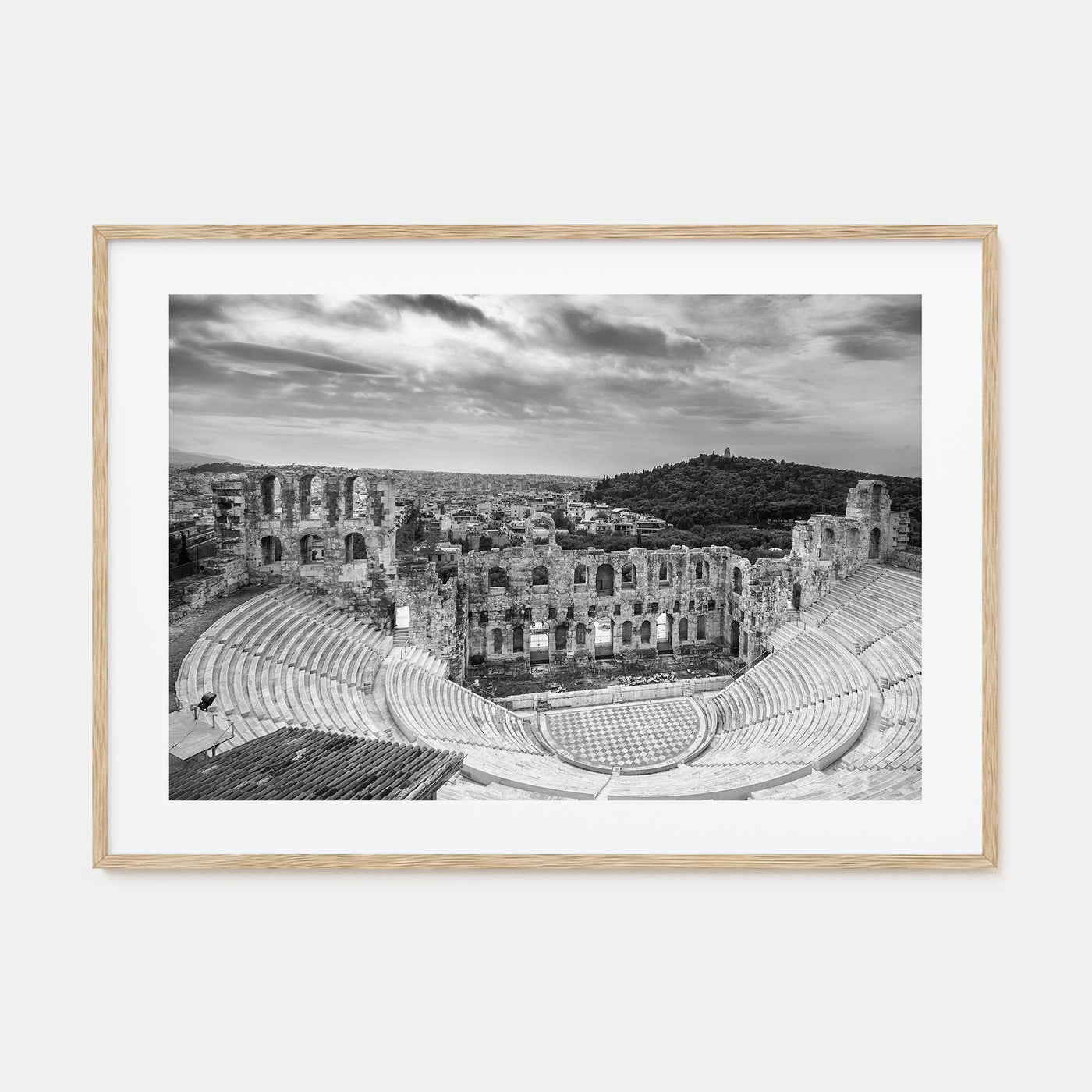 Athens, Greece Landscape B&W Poster